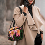 Pink And Yellow Plumeria Flower Print Double Strap Bible Bag