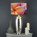 Pink And Yellow Plumeria Flower Print Drum Lamp Shade