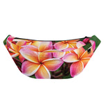 Pink And Yellow Plumeria Flower Print Fanny Pack