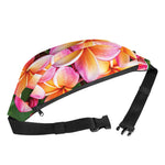 Pink And Yellow Plumeria Flower Print Fanny Pack