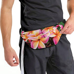 Pink And Yellow Plumeria Flower Print Fanny Pack