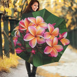 Pink And Yellow Plumeria Flower Print Foldable Umbrella