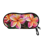 Pink And Yellow Plumeria Flower Print Glasses Case
