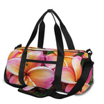 Pink And Yellow Plumeria Flower Print Gym Bag