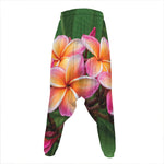Pink And Yellow Plumeria Flower Print Hammer Pants