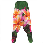 Pink And Yellow Plumeria Flower Print Hammer Pants
