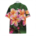 Pink And Yellow Plumeria Flower Print Hawaiian Shirt