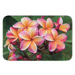 Pink And Yellow Plumeria Flower Print Indoor Door Mat