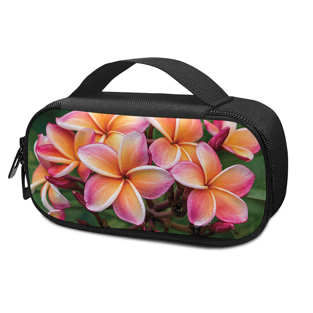Pink And Yellow Plumeria Flower Print Insulin Cooler Travel Case