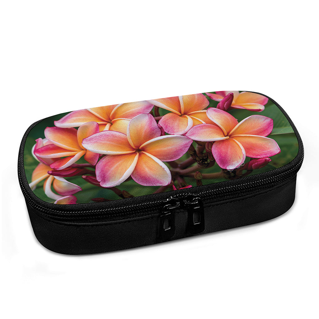 Pink And Yellow Plumeria Flower Print Insulin Cooler Travel Case