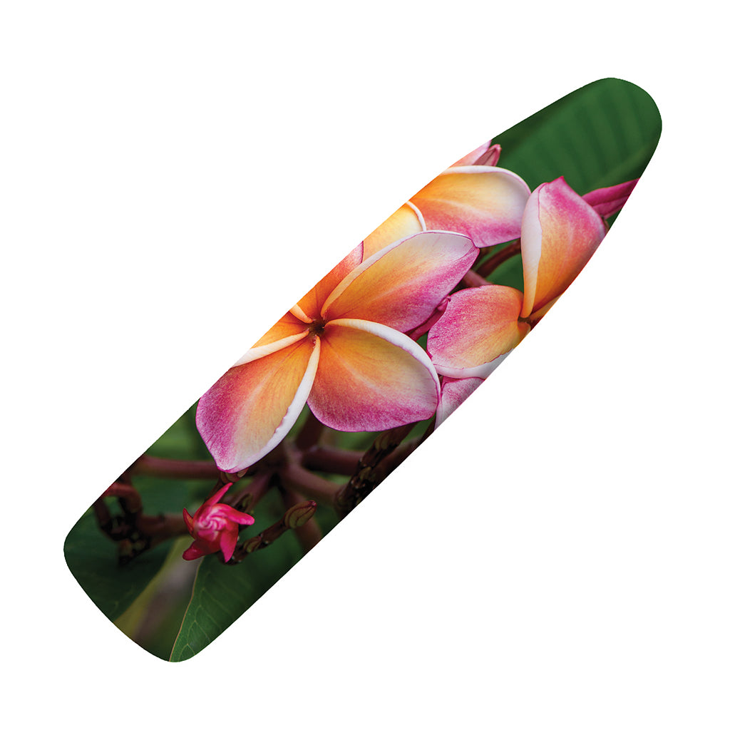 Pink And Yellow Plumeria Flower Print Ironing Board Cover