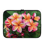 Pink And Yellow Plumeria Flower Print Laptop Sleeve
