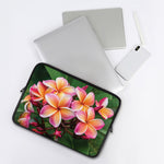 Pink And Yellow Plumeria Flower Print Laptop Sleeve