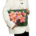 Pink And Yellow Plumeria Flower Print Laptop Sleeve