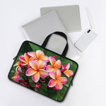 Pink And Yellow Plumeria Flower Print Laptop Sleeve With Handle