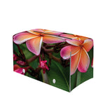 Pink And Yellow Plumeria Flower Print Leather Tissue Box Cover