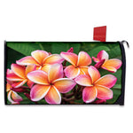 Pink And Yellow Plumeria Flower Print Mailbox Cover