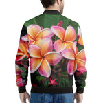 Pink And Yellow Plumeria Flower Print Men's Bomber Jacket