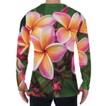Pink And Yellow Plumeria Flower Print Men's Long Sleeve T-Shirt