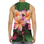 Pink And Yellow Plumeria Flower Print Men's Muscle Tank Top