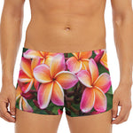 Pink And Yellow Plumeria Flower Print Men's Short Boxer Briefs