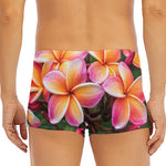 Pink And Yellow Plumeria Flower Print Men's Short Boxer Briefs