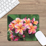 Pink And Yellow Plumeria Flower Print Mouse Pad