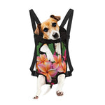 Pink And Yellow Plumeria Flower Print Pet Carrier Backpack