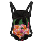 Pink And Yellow Plumeria Flower Print Pet Carrier Backpack