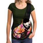 Pink And Yellow Plumeria Flower Print Pet Sling Carrier