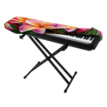 Pink And Yellow Plumeria Flower Print Piano Keyboard Cover