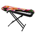 Pink And Yellow Plumeria Flower Print Piano Keyboard Cover