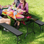 Pink And Yellow Plumeria Flower Print Picnic Table Cover