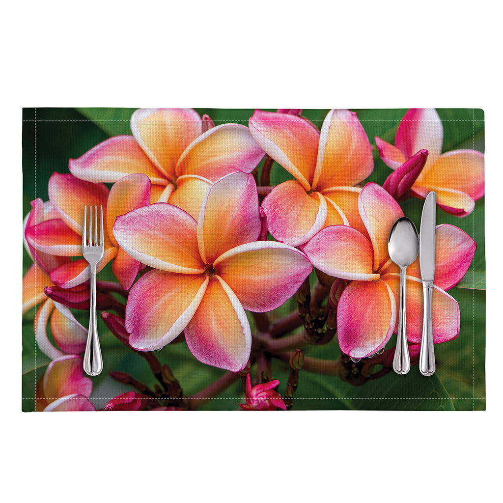 Pink And Yellow Plumeria Flower Print Placemat