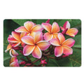 Pink And Yellow Plumeria Flower Print Polyester Doormat