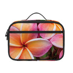 Pink And Yellow Plumeria Flower Print Portable Lunch Bag