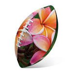Pink And Yellow Plumeria Flower Print Rugby Ball