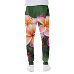 Pink And Yellow Plumeria Flower Print Scuba Joggers