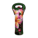 Pink And Yellow Plumeria Flower Print Single Neoprene Wine Tote