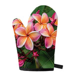 Pink And Yellow Plumeria Flower Print Single Oven Mitt