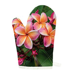 Pink And Yellow Plumeria Flower Print Single Oven Mitt