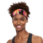 Pink And Yellow Plumeria Flower Print Sports Headband