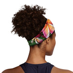 Pink And Yellow Plumeria Flower Print Sports Headband