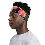 Pink And Yellow Plumeria Flower Print Sports Headband