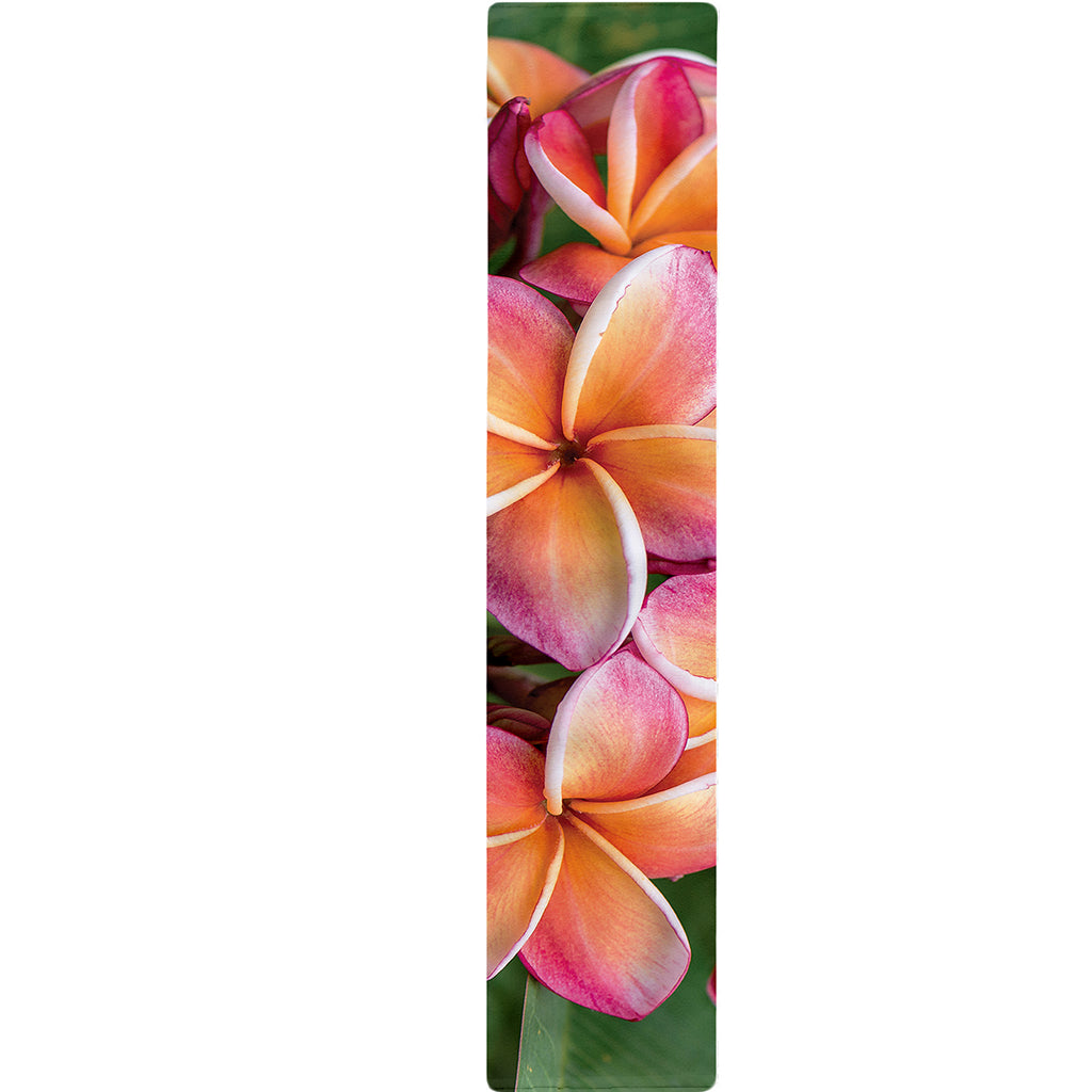 Pink And Yellow Plumeria Flower Print Table Runner