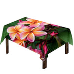 Pink And Yellow Plumeria Flower Print Tablecloth