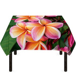 Pink And Yellow Plumeria Flower Print Tablecloth