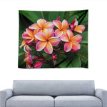 Pink And Yellow Plumeria Flower Print Tapestry