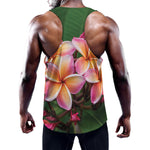 Pink And Yellow Plumeria Flower Print Training Tank Top