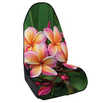 Pink And Yellow Plumeria Flower Print Waterproof Car Seat Cover